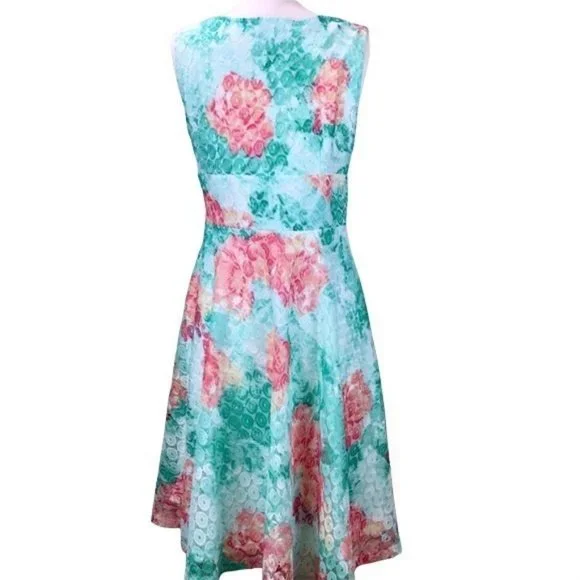 Sandra Darren Dress Floral Eyelet Overlay New - Picture 6 of 10